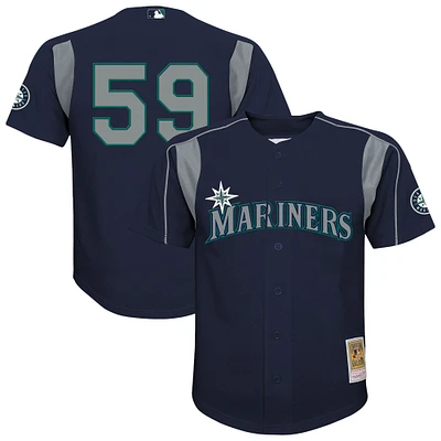 Preschool Mitchell & Ness Felix Hernandez Navy Seattle Mariners Cooperstown Collection Batting Practice Jersey