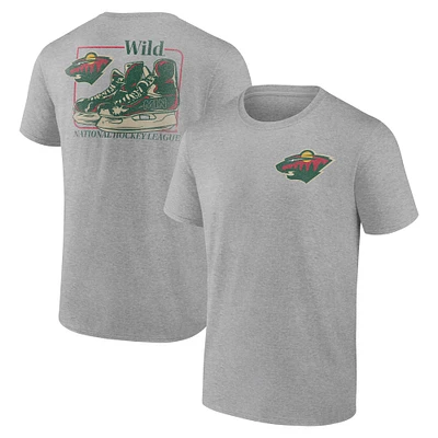 Men's Heather Gray Minnesota Wild Glory Skates T-Shirt