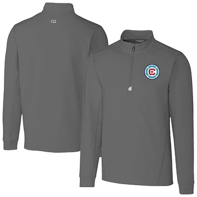 Men's Cutter & Buck Chicago Fire Traverse Stretch Eco Quarter-Zip Pullover Top