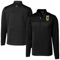Men's Cutter & Buck  Black Columbus Crew Big Tall Traverse Stretch Eco Stripe Quarter-Zip Pullover