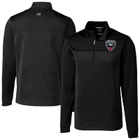 Men's Cutter & Buck  Black D.C. United Big Tall Traverse Stretch Eco Stripe Quarter-Zip Pullover