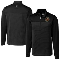 Men's Cutter & Buck  Black Atlanta United FC Big Tall Traverse Stretch Eco Stripe Quarter-Zip Pullover
