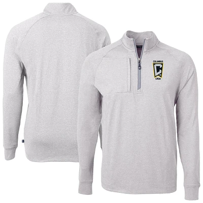 Men's Cutter & Buck Heather Columbus Crew Big Tall Adapt Eco Knit Quarter-Zip Top