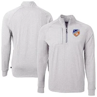 Men's Cutter & Buck Heather FC Cincinnati Big Tall Adapt Eco Knit Quarter-Zip Top