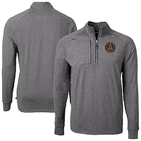 Men's Cutter & Buck Heather Atlanta United FC Big Tall Adapt Eco Knit Quarter-Zip Top