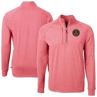 Men's Cutter & Buck Heather Atlanta United FC Big Tall Adapt Eco Knit Quarter-Zip Top