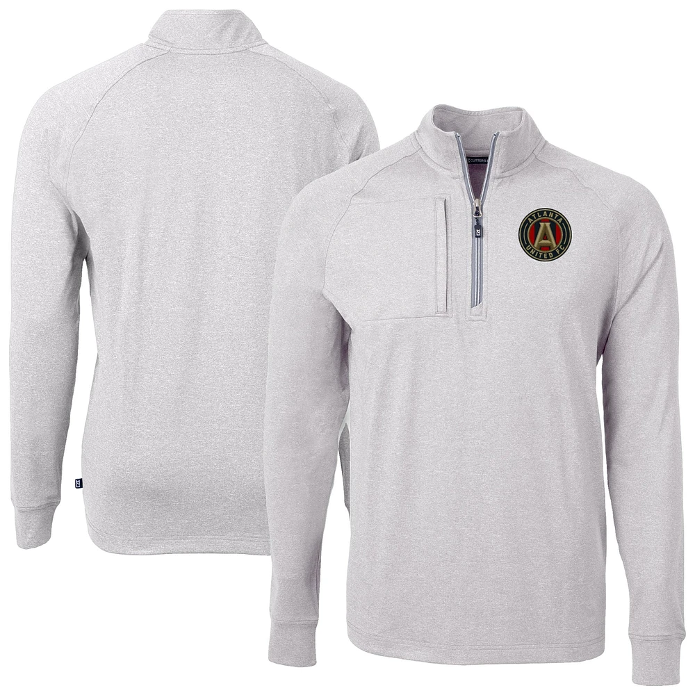 Men's Cutter & Buck Heather Atlanta United FC Big Tall Adapt Eco Knit Quarter-Zip Top