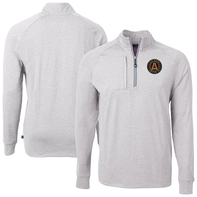 Men's Cutter & Buck Heather Atlanta United FC Big Tall Adapt Eco Knit Quarter-Zip Top