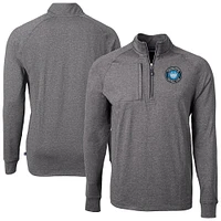 Men's Cutter & Buck Heather Charlotte FC Big Tall Adapt Eco Knit Quarter-Zip Top