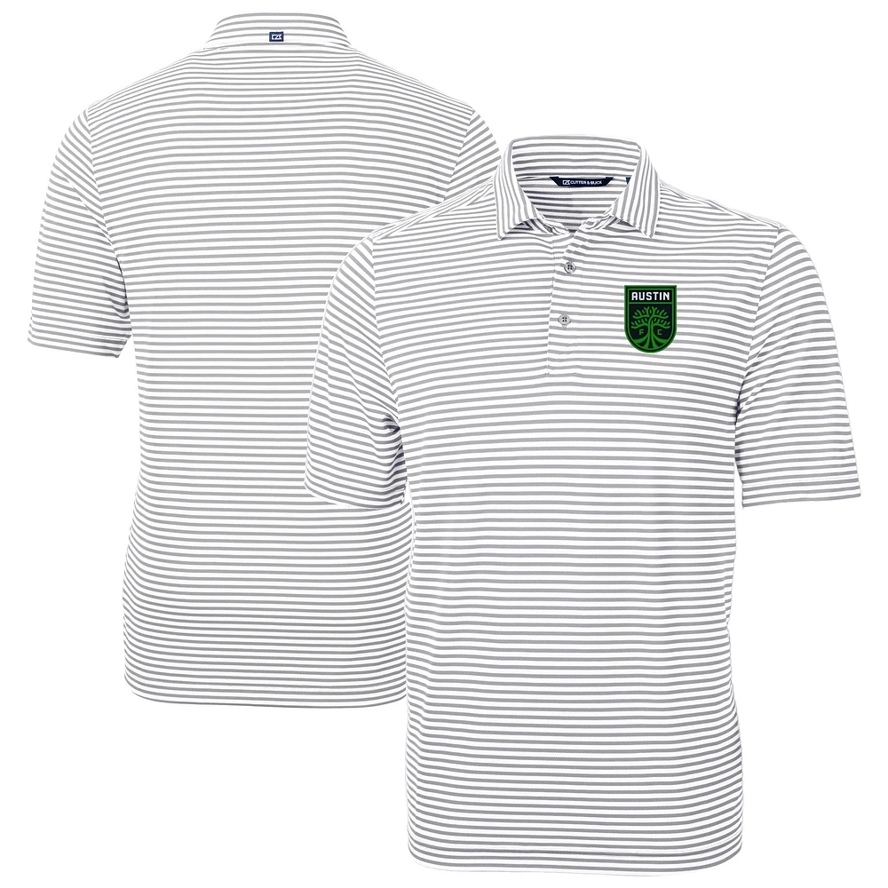 Men's Cutter & Buck Austin FC Big Tall Virtue Eco Pique Stripe Recycled Polo