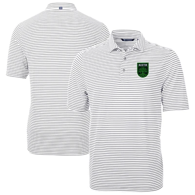 Men's Cutter & Buck Austin FC Big Tall Virtue Eco Pique Stripe Recycled Polo