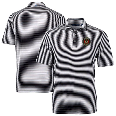 Men's Cutter & Buck  Black Atlanta United FC Big Tall Virtue Eco Pique Stripe Recycled Polo