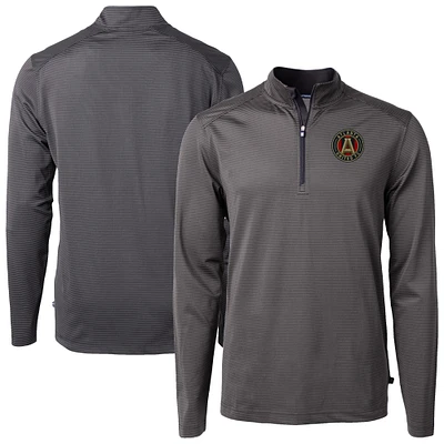 Men's Cutter & Buck Atlanta United FC Big Tall Virtue Eco Pique Micro Stripe Recycled Quarter-Zip