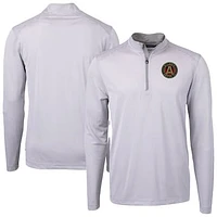 Men's Cutter & Buck Atlanta United FC Big Tall Virtue Eco Pique Micro Stripe Recycled Quarter-Zip
