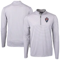 Men's Cutter & Buck  Gray Colorado Rapids Big Tall Virtue Eco Pique Micro Stripe Recycled Quarter-Zip