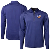Men's Cutter & Buck  Blue FC Cincinnati Big Tall Virtue Eco Pique Micro Stripe Recycled Quarter-Zip