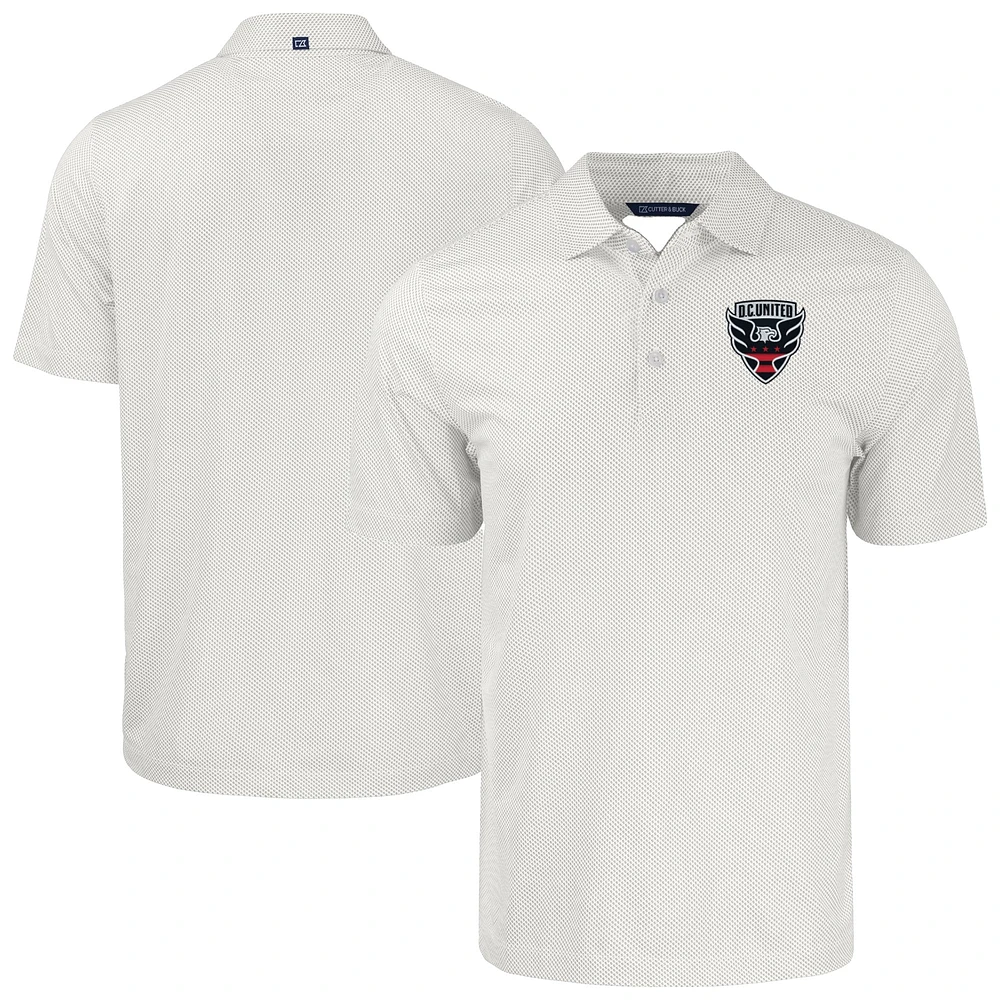 Men's Cutter & Buck White D.C. United Big Tall Pike Eco Symmetry Print Stretch Recycled Polo