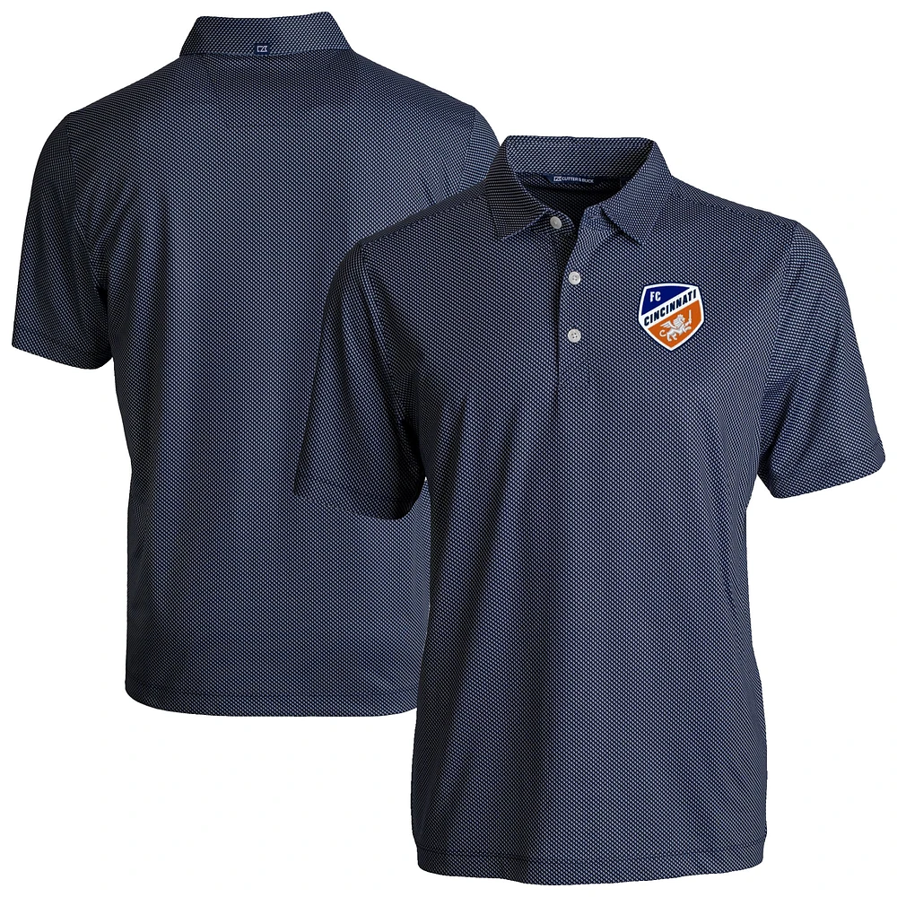 Men's Cutter & Buck Navy FC Cincinnati Big Tall Pike Eco Symmetry Print Stretch Recycled Polo