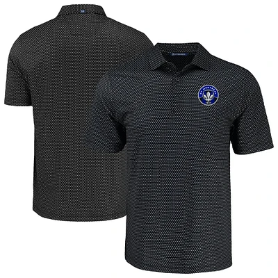 Men's Cutter & Buck  Black CF Montreal Big Tall Pike Eco Shadow Check Print Recycled Polo