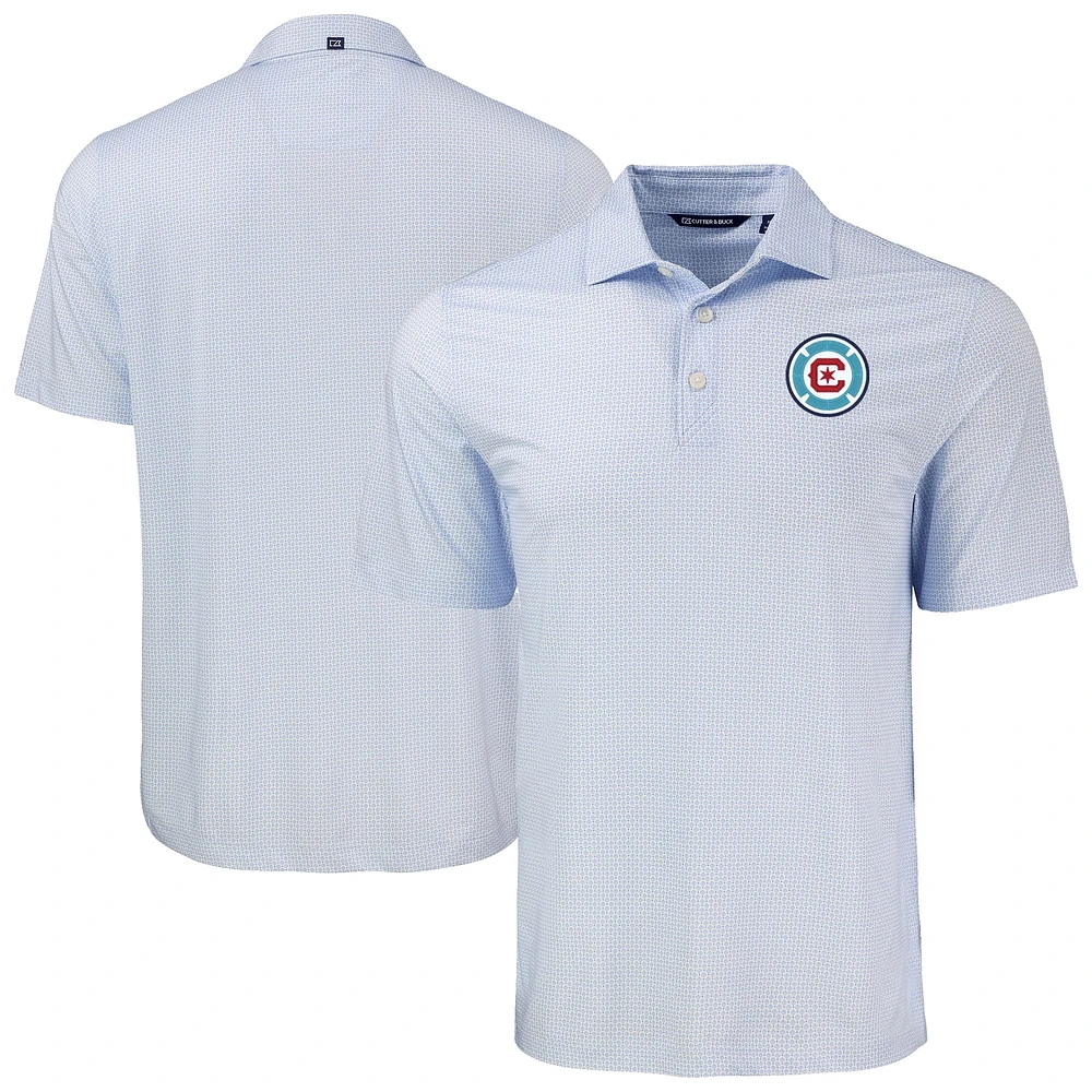 Men's Cutter & Buck Powder Blue Chicago Fire Big Tall Pike Eco Diamond Dot Print Recycled Polo