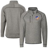 Men's Cutter & Buck  Heather Gray FC Cincinnati Big Tall Mainsail Sweater-Knit Half-Zip Pullover Top