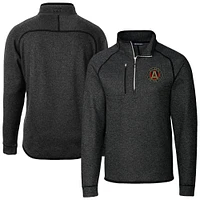 Men's Cutter & Buck  Heather Charcoal Atlanta United FC Big Tall Mainsail Sweater-Knit Half-Zip Pullover Top