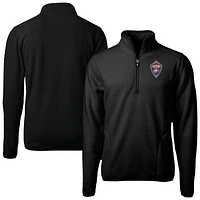 Men's Cutter & Buck  Black Colorado Rapids Big Tall Cascade Eco Sherpa Fleece Quarter-Zip Pullover Jacket