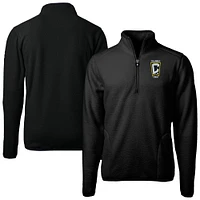 Men's Cutter & Buck  Black Columbus Crew Big Tall Cascade Eco Sherpa Fleece Quarter-Zip Pullover Jacket