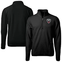 Men's Cutter & Buck  Black D.C. United Big Tall Cascade Eco Sherpa Fleece Quarter-Zip Pullover Jacket
