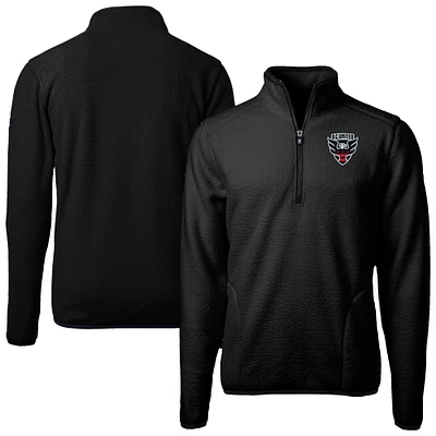 Men's Cutter & Buck  Black D.C. United Big Tall Cascade Eco Sherpa Fleece Quarter-Zip Pullover Jacket