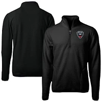 Men's Cutter & Buck  Black D.C. United Big Tall Cascade Eco Sherpa Fleece Quarter-Zip Pullover Jacket