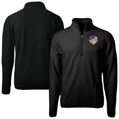 Men's Cutter & Buck  Black FC Cincinnati Big Tall Cascade Eco Sherpa Fleece Quarter-Zip Pullover Jacket