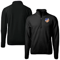 Men's Cutter & Buck  Black FC Cincinnati Big Tall Cascade Eco Sherpa Fleece Quarter-Zip Pullover Jacket