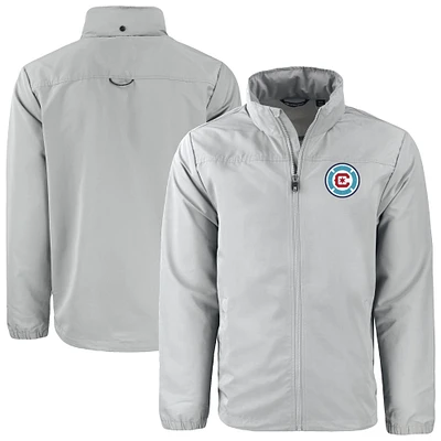 Men's Cutter & Buck Chicago Fire Big & Tall Charter Eco Knit Recycled Full-Zip Hoodie Jacket