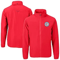 Men's Cutter & Buck Chicago Fire Big & Tall Charter Eco Knit Recycled Full-Zip Hoodie Jacket
