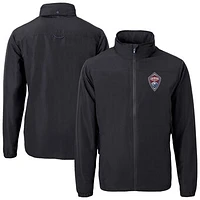 Men's Cutter & Buck  Black Colorado Rapids Big Tall Charter Eco Knit Recycled Full-Zip Hoodie Jacket