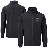 Men's Cutter & Buck  Black Colorado Rapids Big Tall Charter Eco Knit Recycled Full-Zip Hoodie Jacket