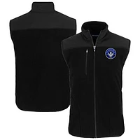 Men's Cutter & Buck Black CF Montreal Big Tall Cascade Eco Sherpa Fleece Full-Zip Vest