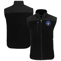 Men's Cutter & Buck Black CF Montreal Big Tall Cascade Eco Sherpa Fleece Full-Zip Vest