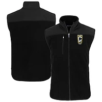 Men's Cutter & Buck Black Columbus Crew Big Tall Cascade Eco Sherpa Fleece Full-Zip Vest