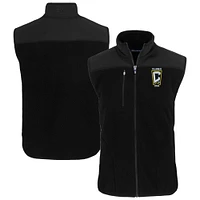 Men's Cutter & Buck Black Columbus Crew Big Tall Cascade Eco Sherpa Fleece Full-Zip Vest