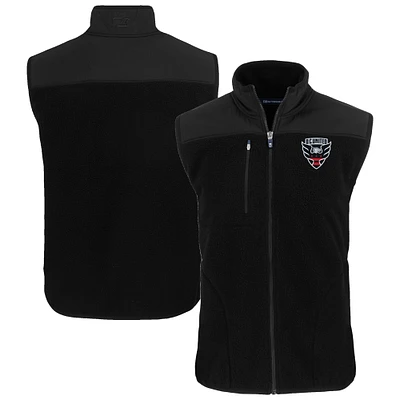 Men's Cutter & Buck Black D.C. United Big Tall Cascade Eco Sherpa Fleece Full-Zip Vest