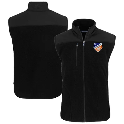 Men's Cutter & Buck Black FC Cincinnati Big Tall Cascade Eco Sherpa Fleece Full-Zip Vest