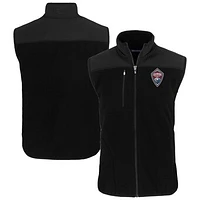 Men's Cutter & Buck Black Colorado Rapids Big Tall Cascade Eco Sherpa Fleece Full-Zip Vest