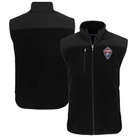 Men's Cutter & Buck Black Colorado Rapids Big Tall Cascade Eco Sherpa Fleece Full-Zip Vest