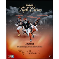 Ja'Marr Chase Cincinnati Bengals Autographed 16" x 20" 2024 Triple Crown Collage Photograph