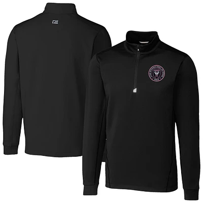 Men's Cutter & Buck Inter Miami CF Traverse Stretch Eco Quarter-Zip Pullover Top