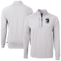 Men's Cutter & Buck Heather Minnesota United FC Big Tall Adapt Eco Knit Quarter-Zip Top