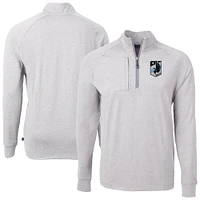 Men's Cutter & Buck Heather Minnesota United FC Big Tall Adapt Eco Knit Quarter-Zip Top