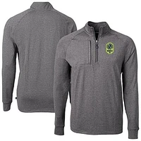 Men's Cutter & Buck Heather Nashville SC Big Tall Adapt Eco Knit Quarter-Zip Top